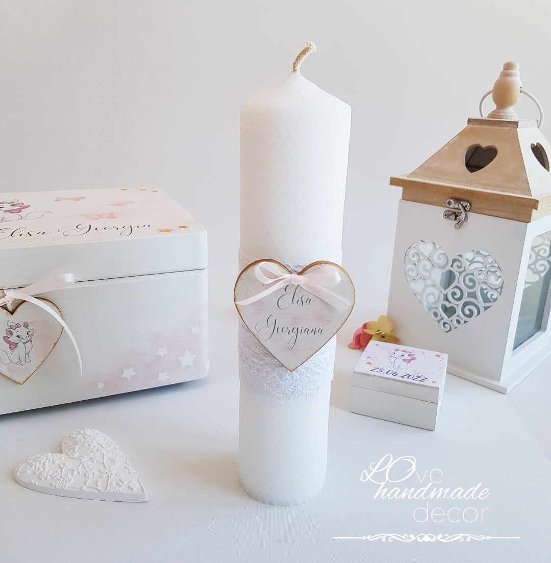 Lumânare botez albă - imagine 2