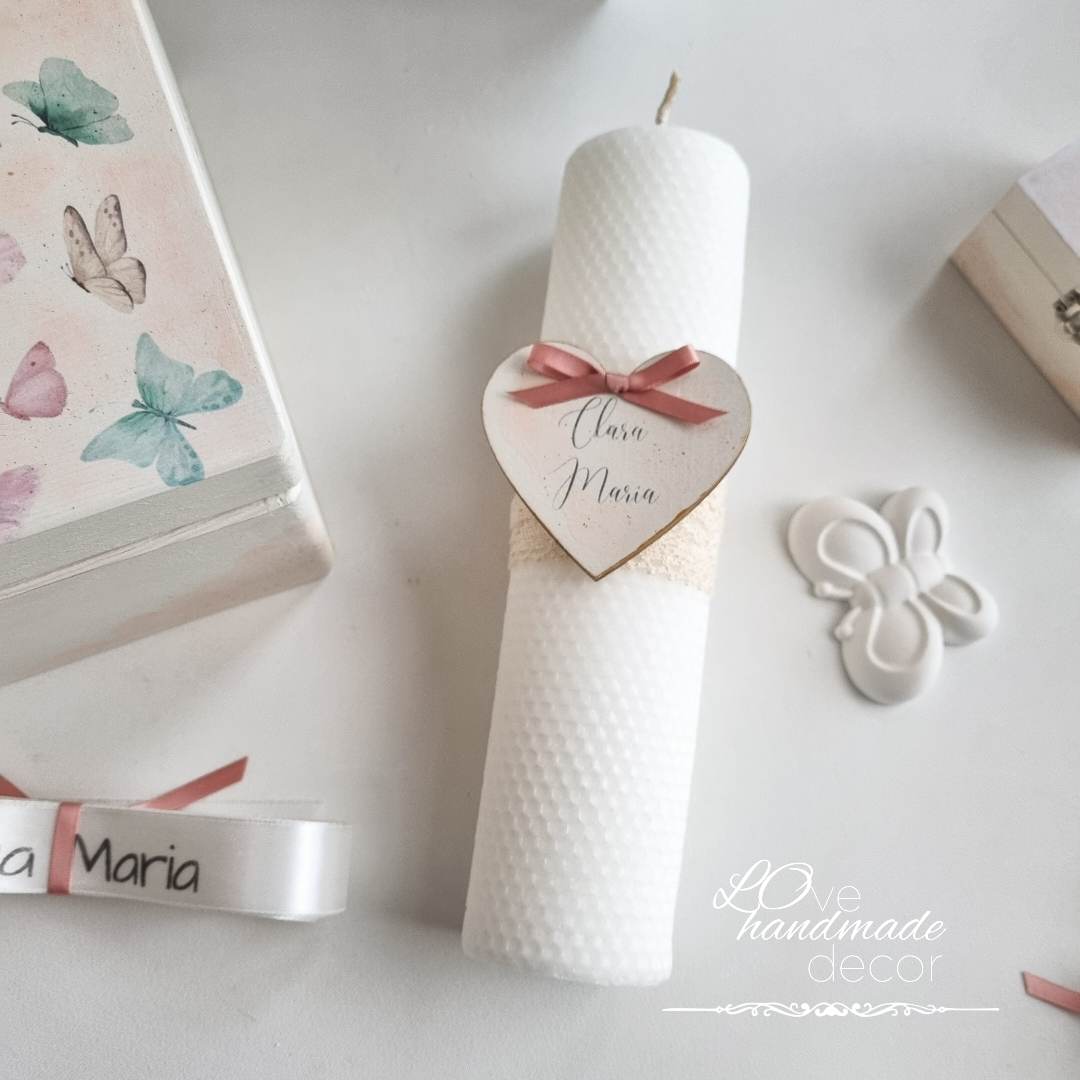 Lumânare botez albă - imagine 3