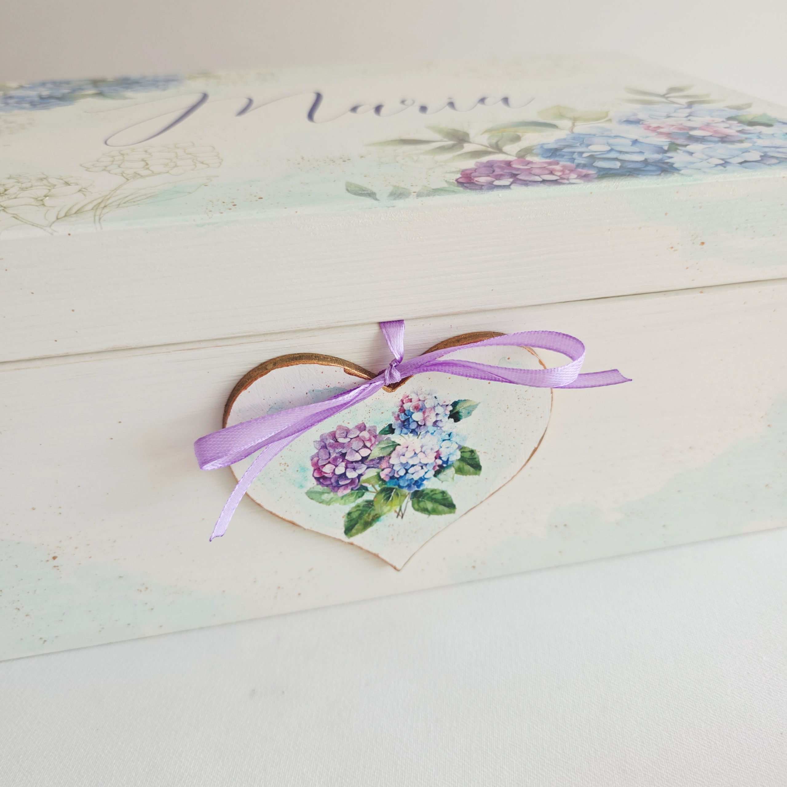Trusou botez complet cu Lumânare și Cutie Amintiri - Hortensie - imagine 4