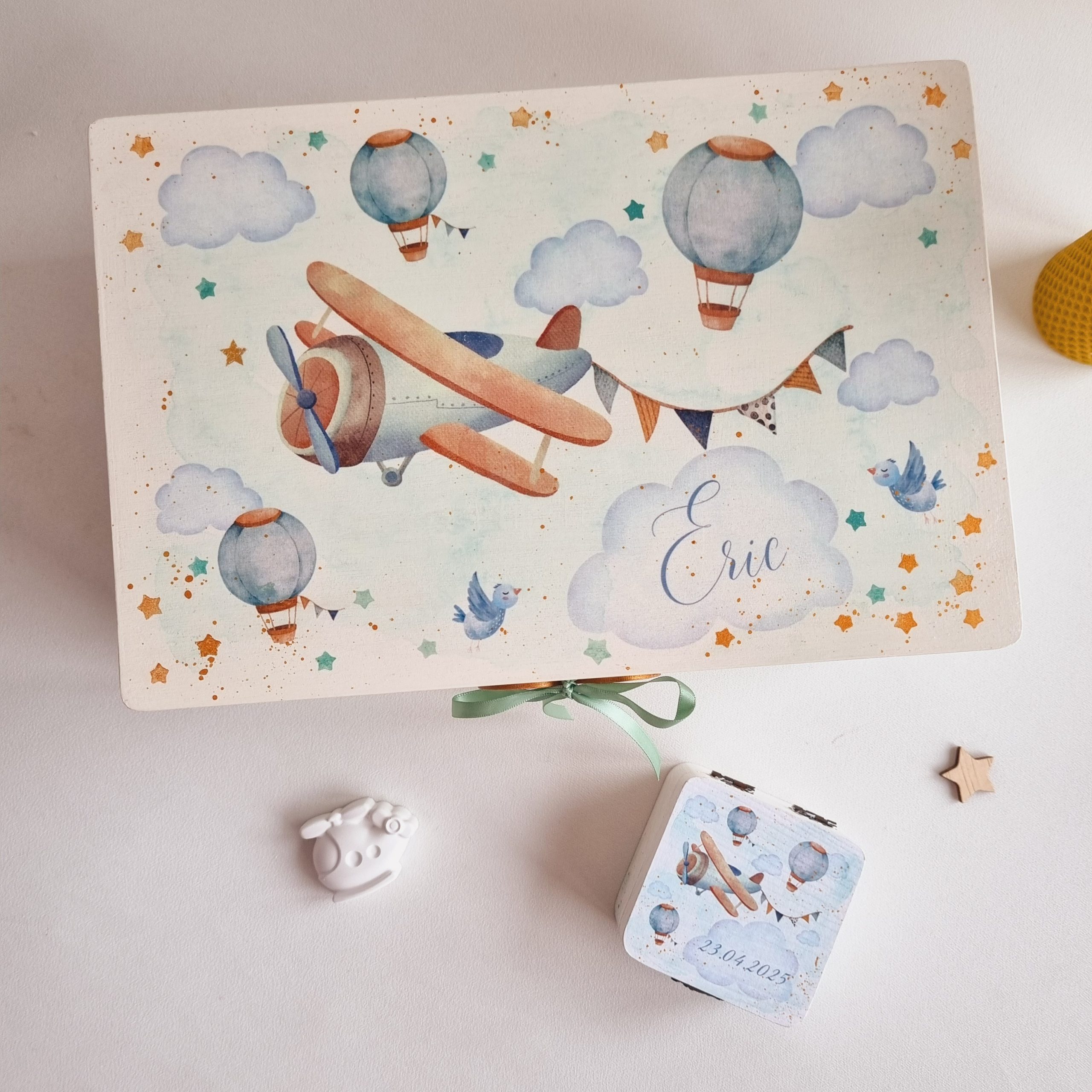 Trusou botez personalizat Micul Aviator - imagine 2