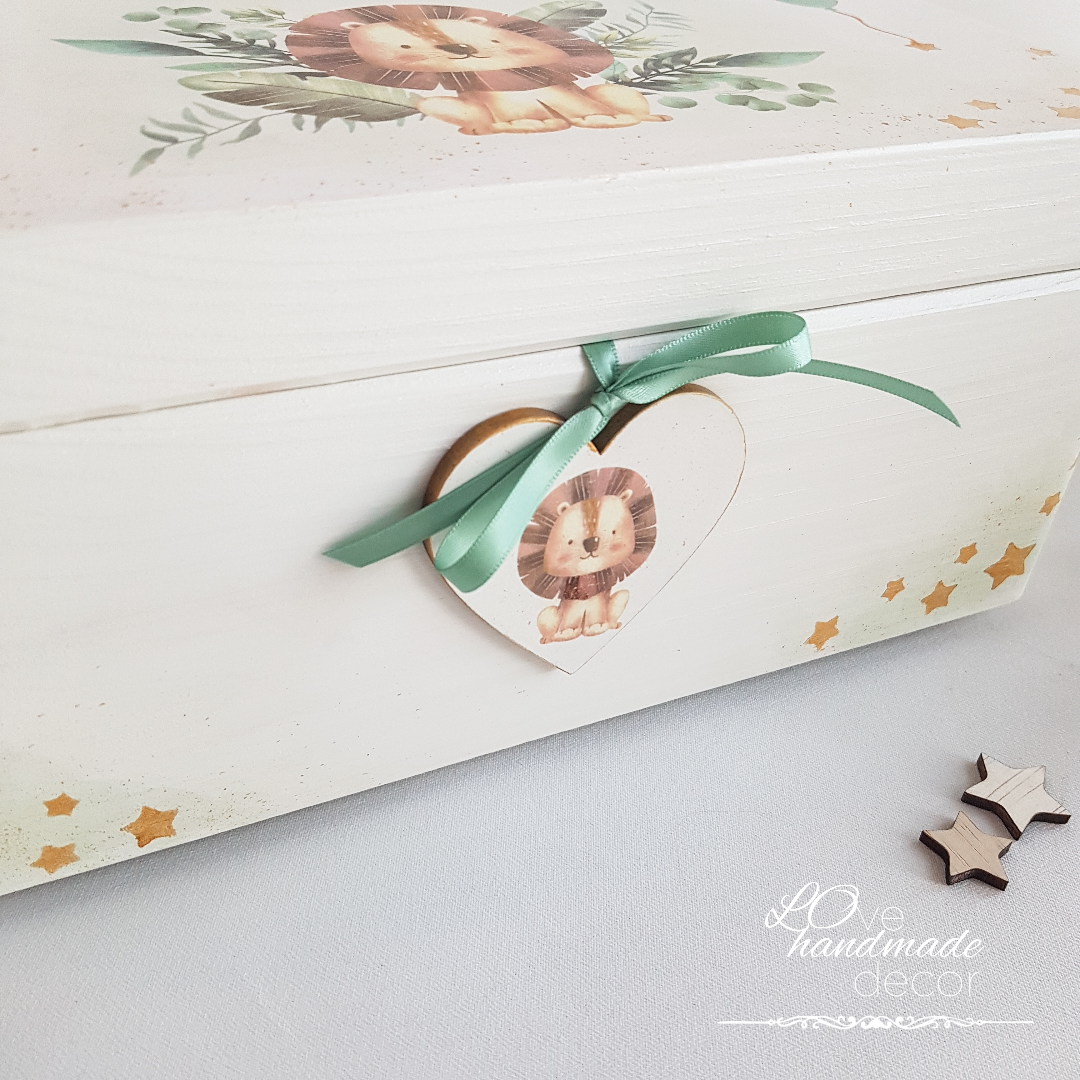 Trusou botez complet cu Lumânare și Cutie Amintiri - Micul Leu - imagine 4