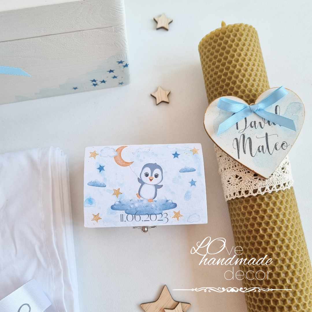 Trusou botez personalizat Micul Pinguin - imagine 5
