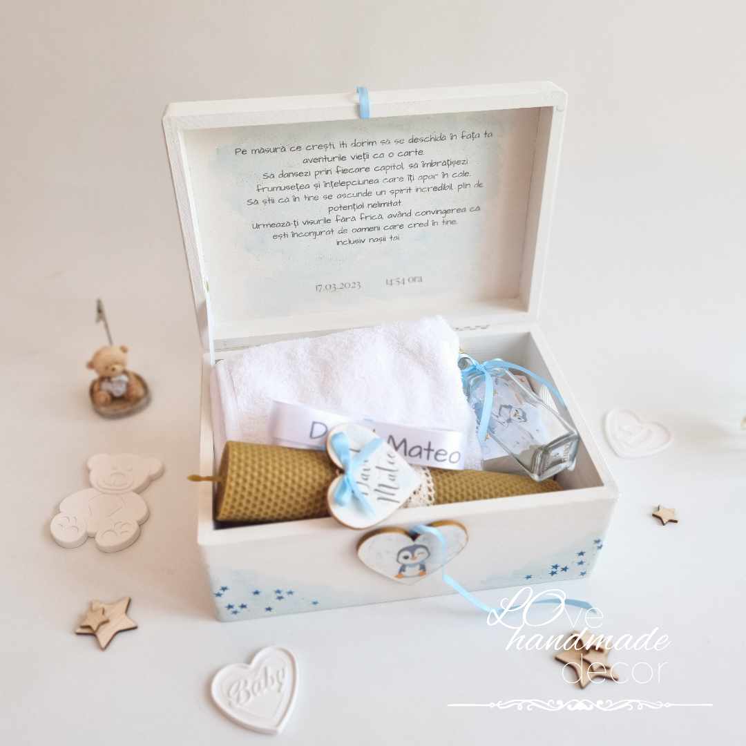 Trusou botez personalizat Micul Pinguin - imagine 6