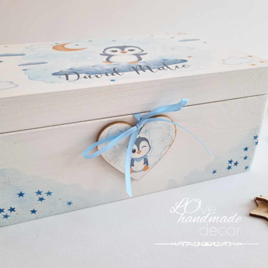 Trusou botez personalizat Micul Pinguin - imagine 4