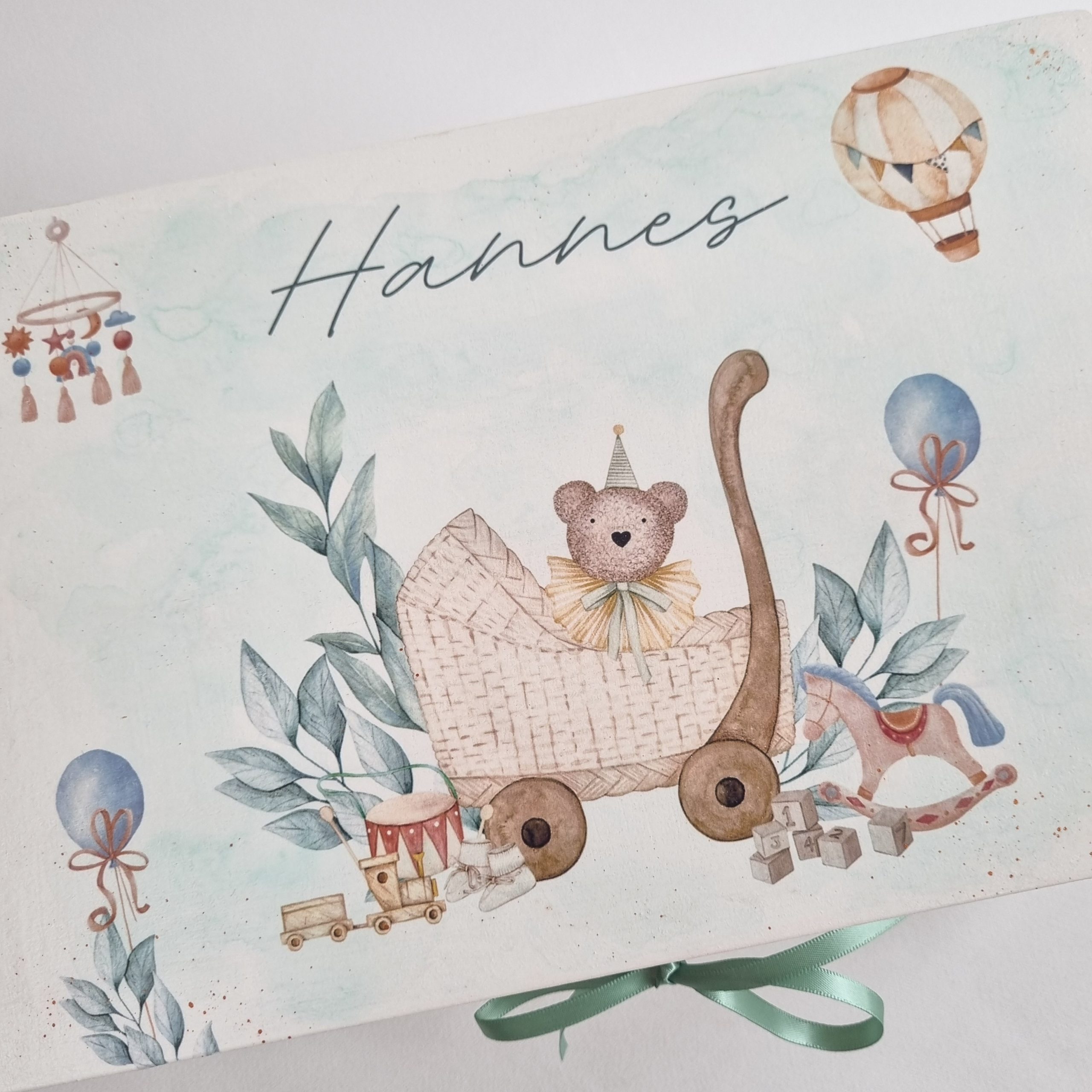 Trusou botez complet cu Lumânare și Cutie Amintiri - Urs - imagine 3